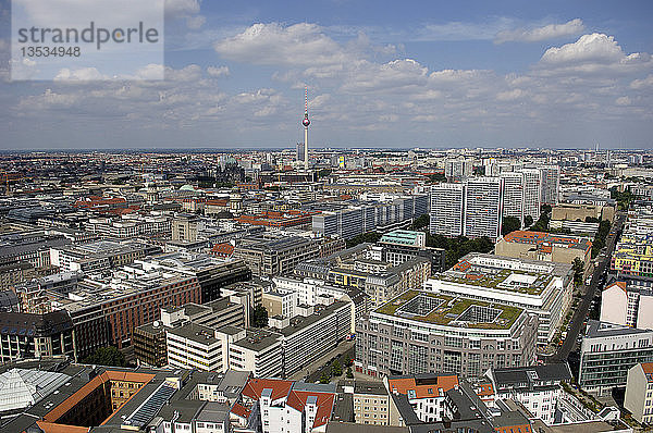 Berlin von oben mit Fernsehturm  berlin  deutschland