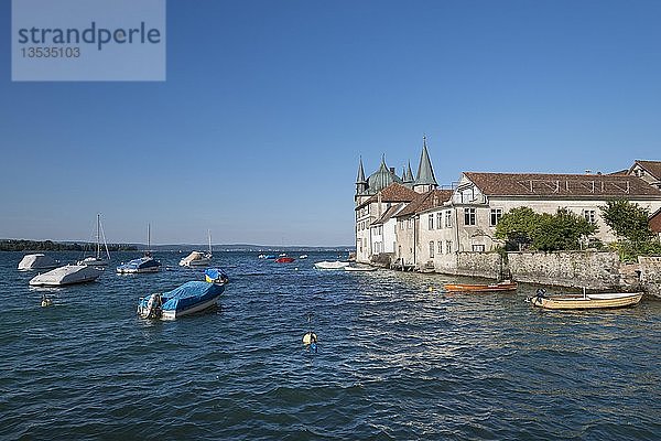 Turmhofgebäude am Hafen von Steckborn  Kanton Thurgau  Schweiz  Europa