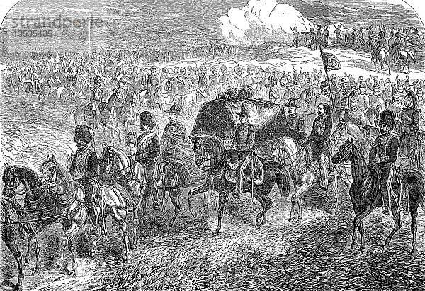 Krimkrieg 1853-1856  das Begräbnis von Feldmarschall FitzRoy James Henry Somerset  1. Baron Raglan  England  Sewastopol  Krim  Holzschnitt  Russland  Europa