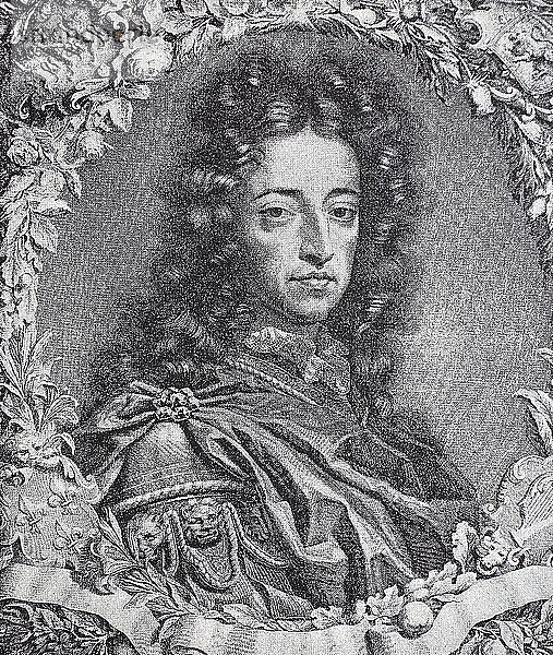 Wilhelm III. aus Oranien-Nassau  14. November 1650  19. März 1702  Holzschnitt  Niederlande