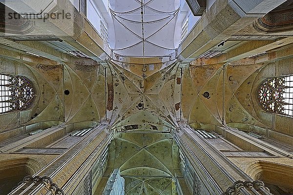 Innenansicht  Gewölbedecke der Marienkirche  Hansestadt Stralsund  UNESCO-Welterbe  Mecklenburg-Vorpommern  Deutschland  Europa