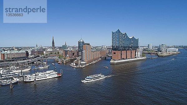 Luftaufnahme  Elbphilharmonie  HafenCity  Hamburg  Deutschland  Europa
