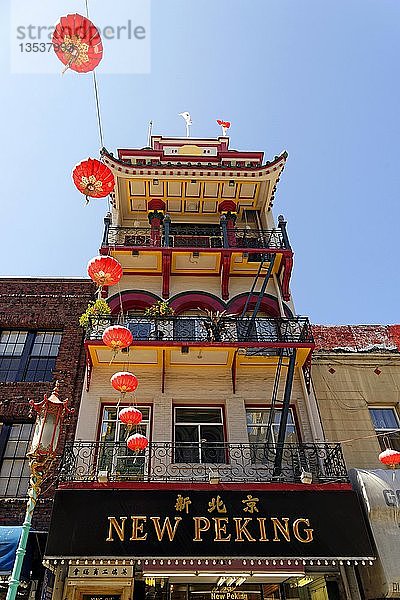 Gebäude in Chinatown  San Francisco  Kalifornien  USA  Nordamerika