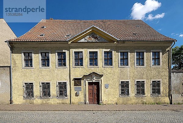 Geburtshaus von Joachim Ringelnatz  der hier am 7.8.1883 als Hans Gustav Bötticher zur Welt kam  Rigelnatzstadt Wurzen  Sachsen  Deutschland  Europa