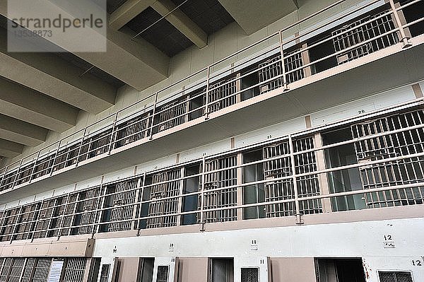 Zellenblock D im Gefängnis  für besondere Gefangene wie Al Capone  Alcatraz Island  Kalifornien  USA  Nordamerika