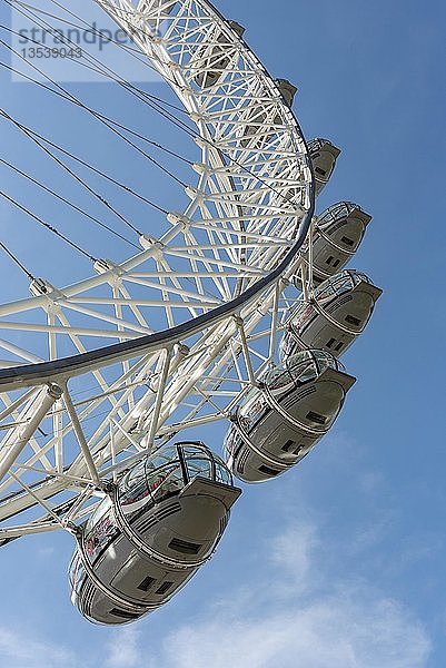 Kapseln des London Eye  England  Vereinigtes Königreich  Europa