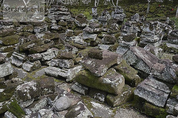 Steine  etwa 1100 Jahre alt  Ausgrabungen der Mauer und des Eingangs im Elefantentempel  Goa Gaja  Bali  Indonesien  Asien