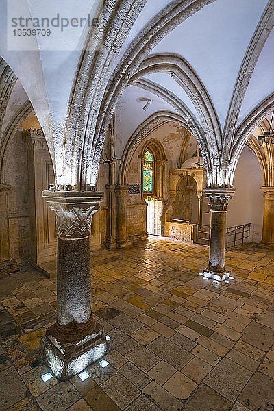 Einfaches Rippengewölbe  Gewölbedecke  Abendmahlssaal  Zönakel  Raum  in dem Jesus das letzte Abendmahl gefeiert haben soll  Zionsberg  Jerusalem  Israel  Asien