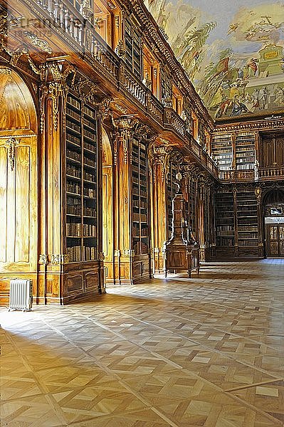 Philosophischer Saal in der Bibliothek des Klosters Strahov  Prag  Tschechische Republik  Europa