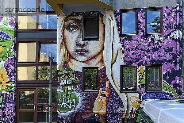 Graffiti an einem Wohnhaus  Berlin-Mitte  Berlin  Deutschland  Europa
