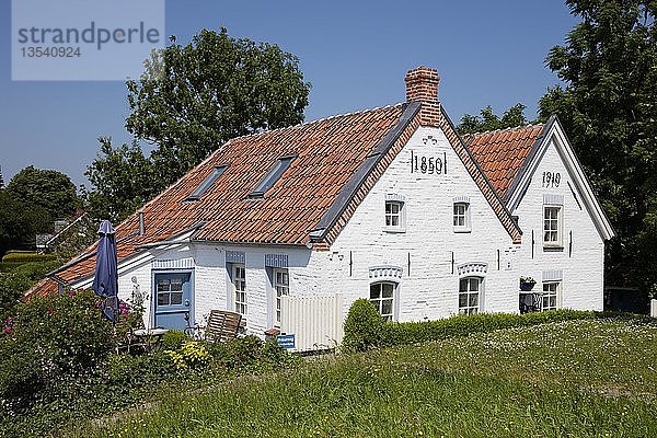 Fischerhäuser  Greetsiel  Krummhörn  Ostfriesland  Niedersachsen  Deutschland  Europa