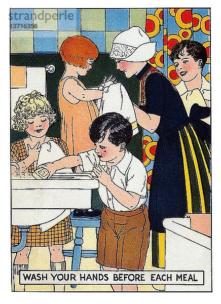 Waschen Sie Ihre Hände vor jeder Mahlzeit 1926