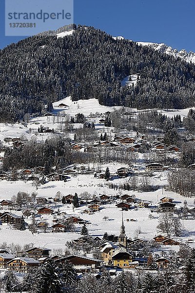 Das Dorf Cordon im Winter  Cordon  Frankreich.