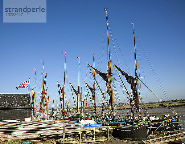 Historische alte Segelboote  Hythe-Kai  Maldon  Essex  England