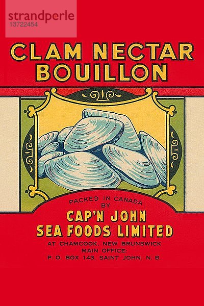 Cap´n John Brand Clam Nectar Bouillon 1920 .
