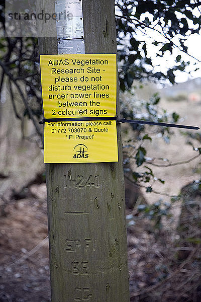 ADAS-Schild für wissenschaftliche Vegetationsforschung in kleinem Maßstab