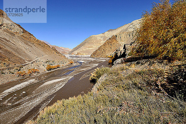 Das Tal des Kali Gandaki-Flusses in Mustang