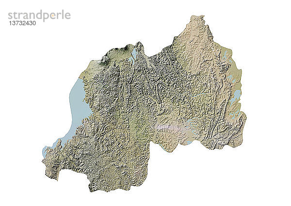 Reliefkarte von Ruanda. Diese Karte wurde aus Höhendaten erstellt.