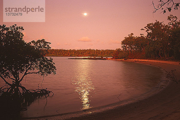 Mondaufgang über der Korallenbucht  Garig Ganuk Barlu National Park  Cobourg Peninsula  Arnhem Land  Northern Territory  Australien