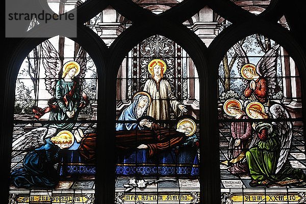 Glasmalerei in der Kirche Saint-Etienne du Mont  Tod des Heiligen Joseph.
