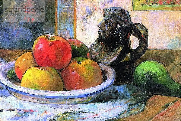 Stilleben mit Äpfeln  Birnen und Krag 1880