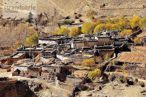 Das Dorf Gyakar in Mustang