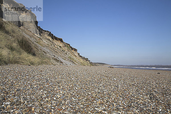 Strand und Klippen von Dunwich  Nordseeküste  Suffolk  East Anglia  England