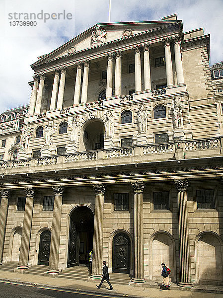 Die Bank von England  Threadneedle Street  City of London  London