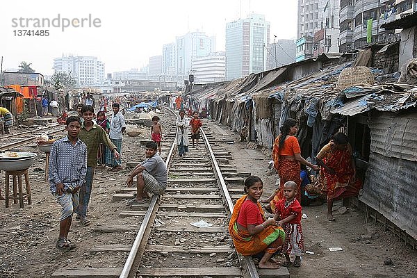Slum-Bewohner  Dhaka  Bangladesch.
