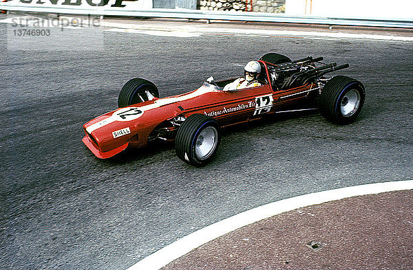 Vic Elford im Cooper-Maserati T686B wurde 7. beim GP von Monaco am 18. Mai 1969.