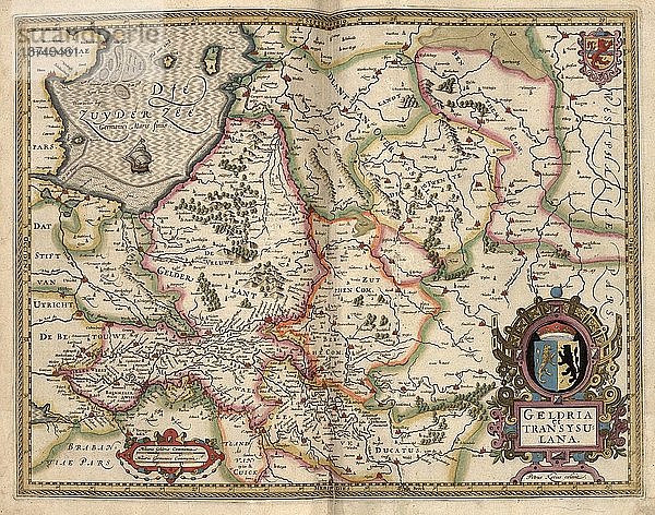 Karte von Siebenbürgen  Rumänien 1622