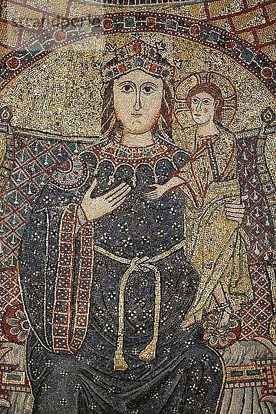 Mosaik von Maria und Jesus  Kirche Santa Francesca Romana.