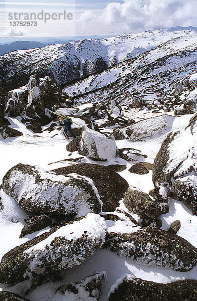 Leather barrel Creek vom Ramshead Range Kosciuszko National Park  New South Wales  Australien