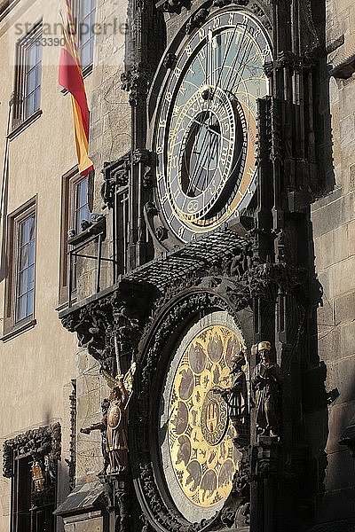 Astronomische Uhr im Alten Rathaus von Prag  16. Jahrhundert  Prag  Tschechische Republik.