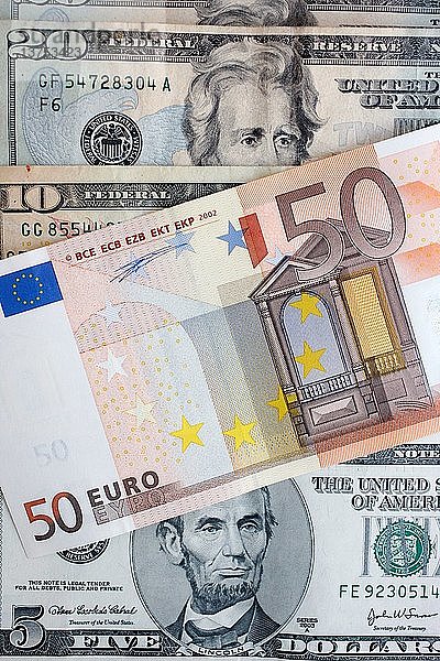Euro und Dollar  Miami  Vereinigte Staaten.