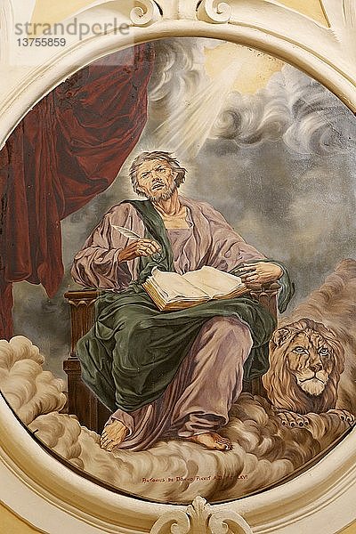 Gemälde mit der Darstellung des Evangelisten Markus in der Kirche Nativita Beata Vergine Maria.