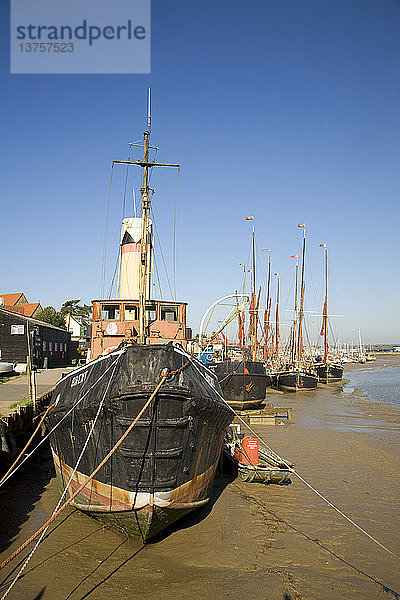 Historische alte Segelboote  Hythe-Kai  Maldon  Essex  England