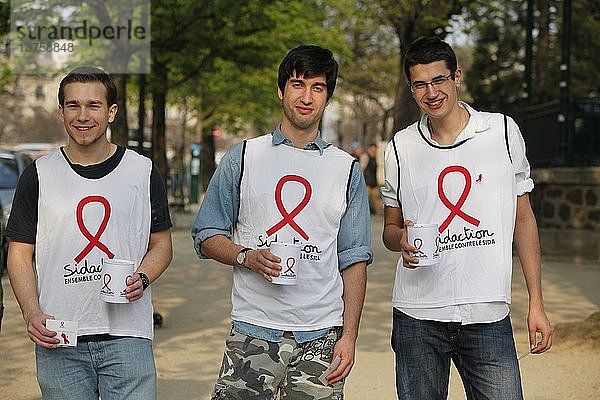 Spendensammlung für Sidaction (AIDS-Organisation).