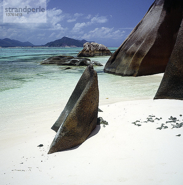 Strand Point Source d´Argent  La Digue  Seychellen