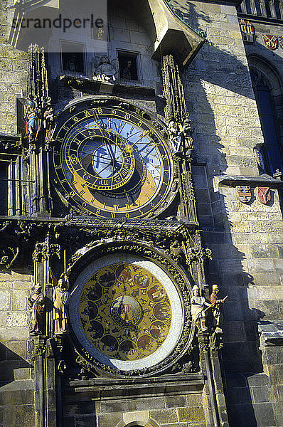 Die Prager Astronomische Uhr oder Orloj  Prag  Tschechische Republik