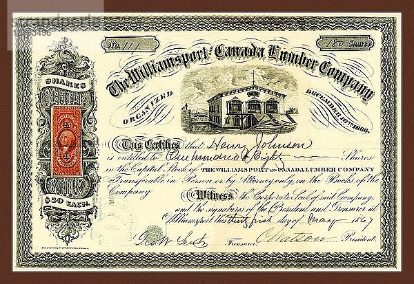 Die Williamsport Canada Lumber Company 1867
