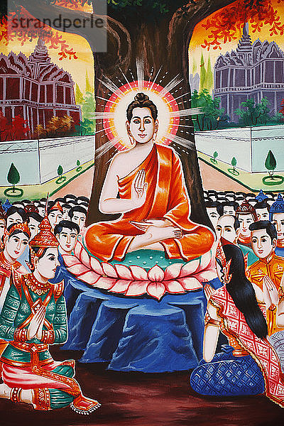 Das Leben des Buddha. Jeden Abend lehrt er die Menschen.