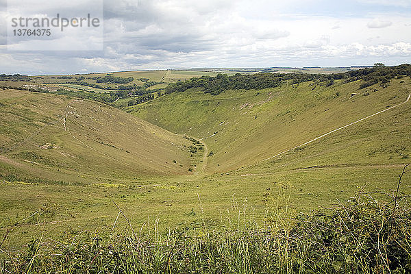 Devil´s Dyke Kreidetrockental  in der Nähe von Brighton  Sussex  England