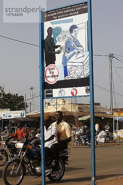 Plakat gegen Korruption  Lome  Togo.