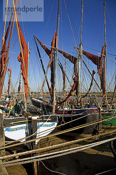 Historische alte Segelboote  Hythe-Kai  Maldon  Essex  England