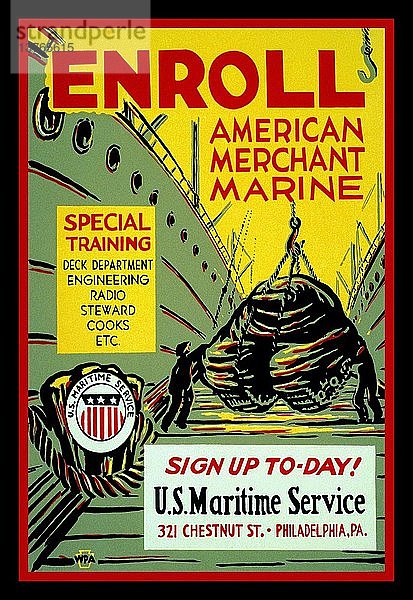 Einschreibung - Amerikanische Handelsmarine 1941