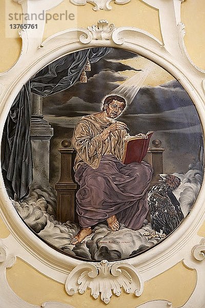 Gemälde mit der Darstellung des Evangelisten Johannes in der Kirche Nativita Beata Vergine Maria.