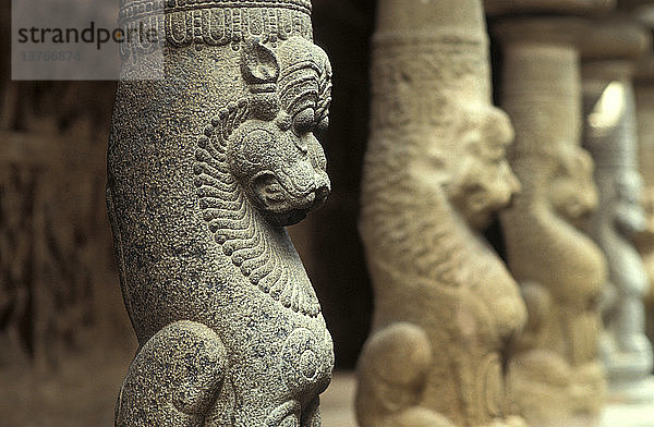 Ranganathaswami-Tempel mit gemeißelten Säulen in Srirangam