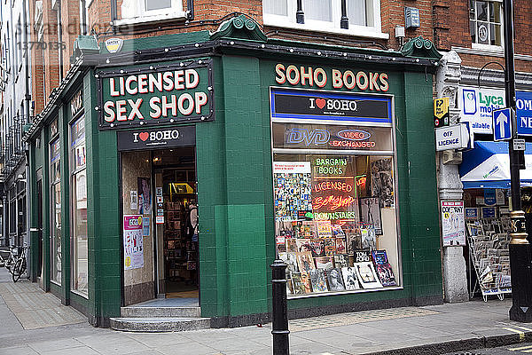 Zugelassener Sexshop  Soho  London  England