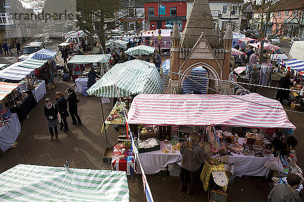 Straßenmarkt  Market Hill  Woodbridge  Suffolk